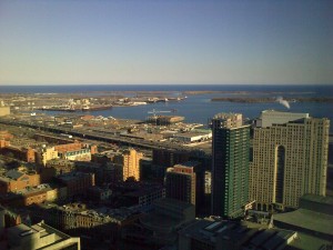 View of the Toronto Harbour from my hotel room